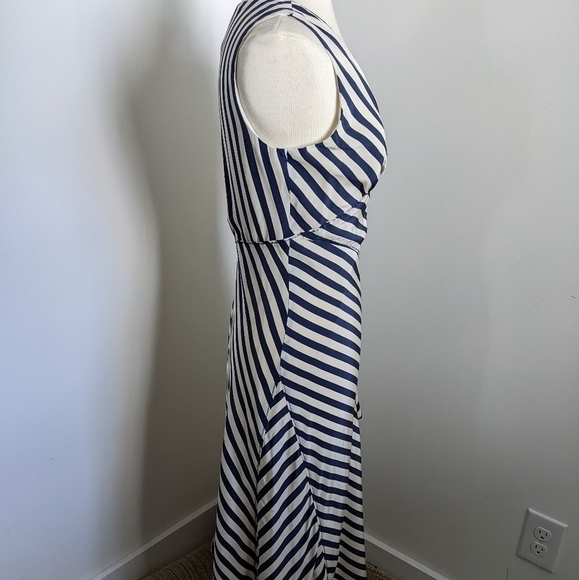 𝅺Suzi Chin Striped Silk Slip Dress Retro Art Deco Style 10 Maxamilist Designer - Picture 4 of 13
